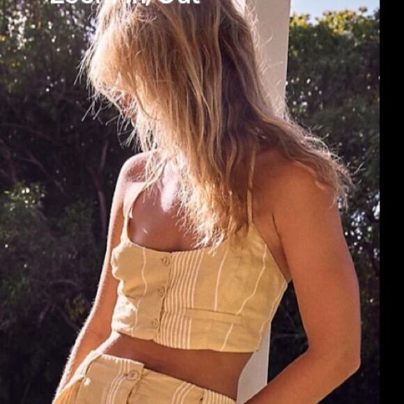 Free People Casual Friday Striped Cotton Crop Top Tank - Picture 2 of 9